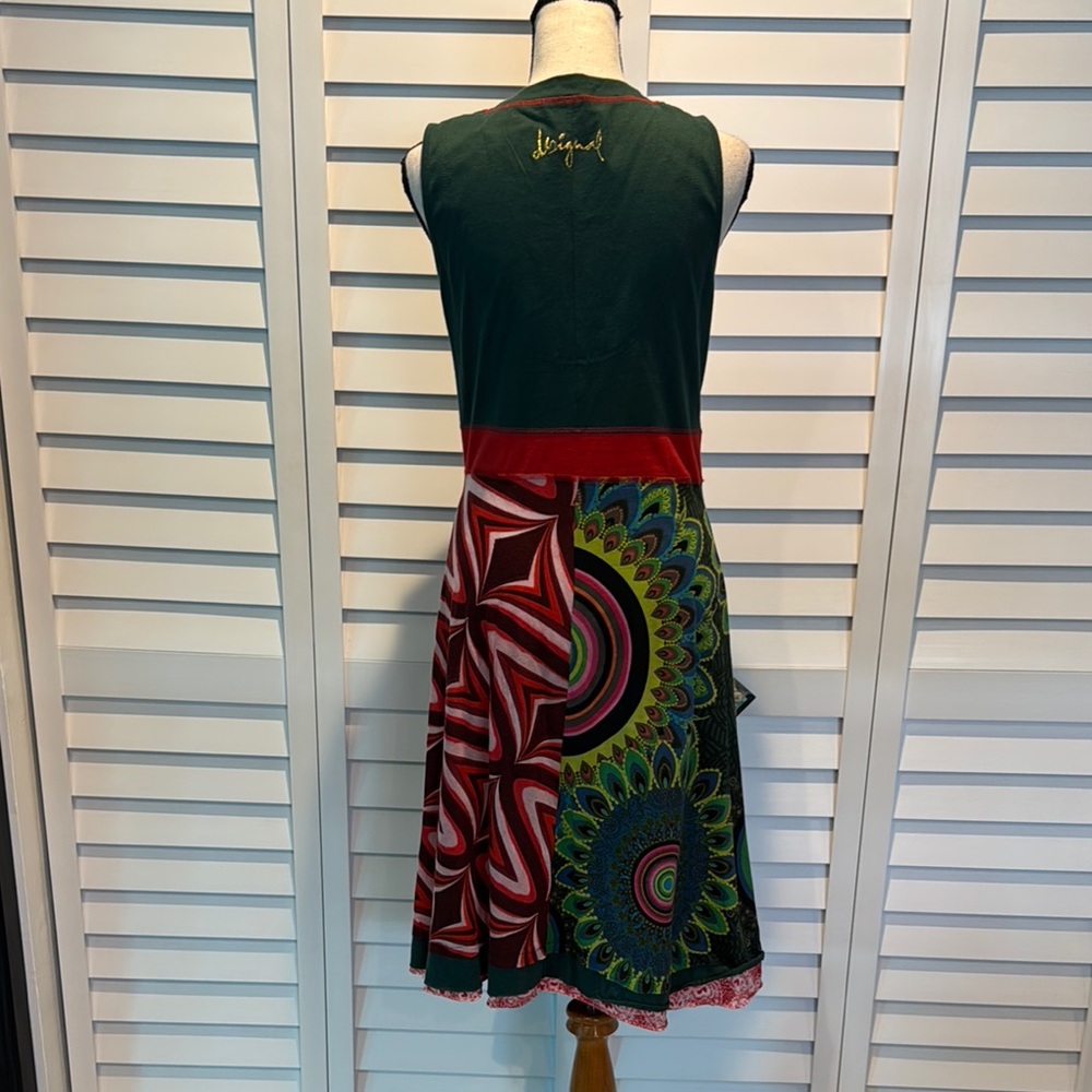 Desigual Boho colorful Sleeveless V-Neck Sundress with beading details. - Picture 7 of 13